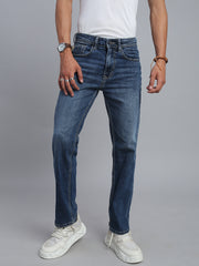 Mild Blue Regular Straight Fit Stretchable Jeans