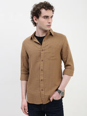 Seersucker Must Full Sleeve Relsx Fit Shirt With Pocket