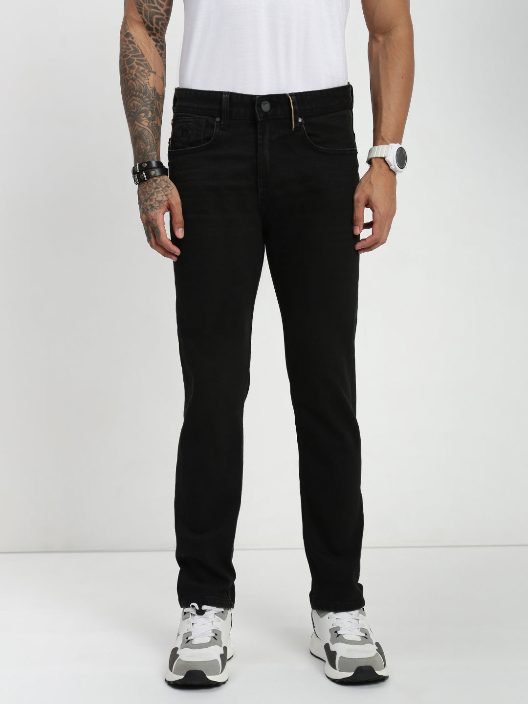 Vintage Carbon Black Slim Straight Fit Selvedge Jeans
