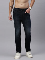 Vintage Dark Blue Straight Stretchable Jeans