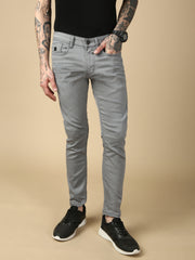 Gray Slim Fit Stretchable Jeans