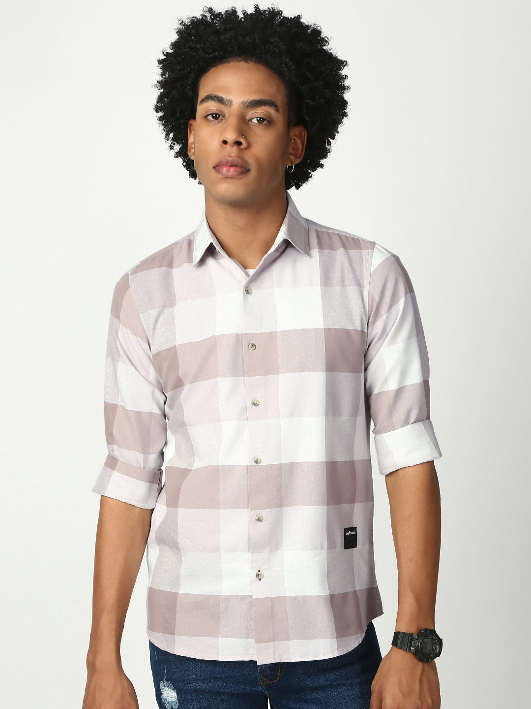 Checks Full Sleeve Slim Shirt Without Pocket