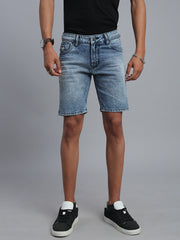 Light Blue Slim Fit Shorts