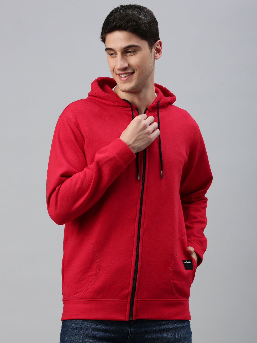 Red Men's Hoodies With Full Zip