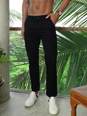 Black Slim Fit Men’s Cotton Pants