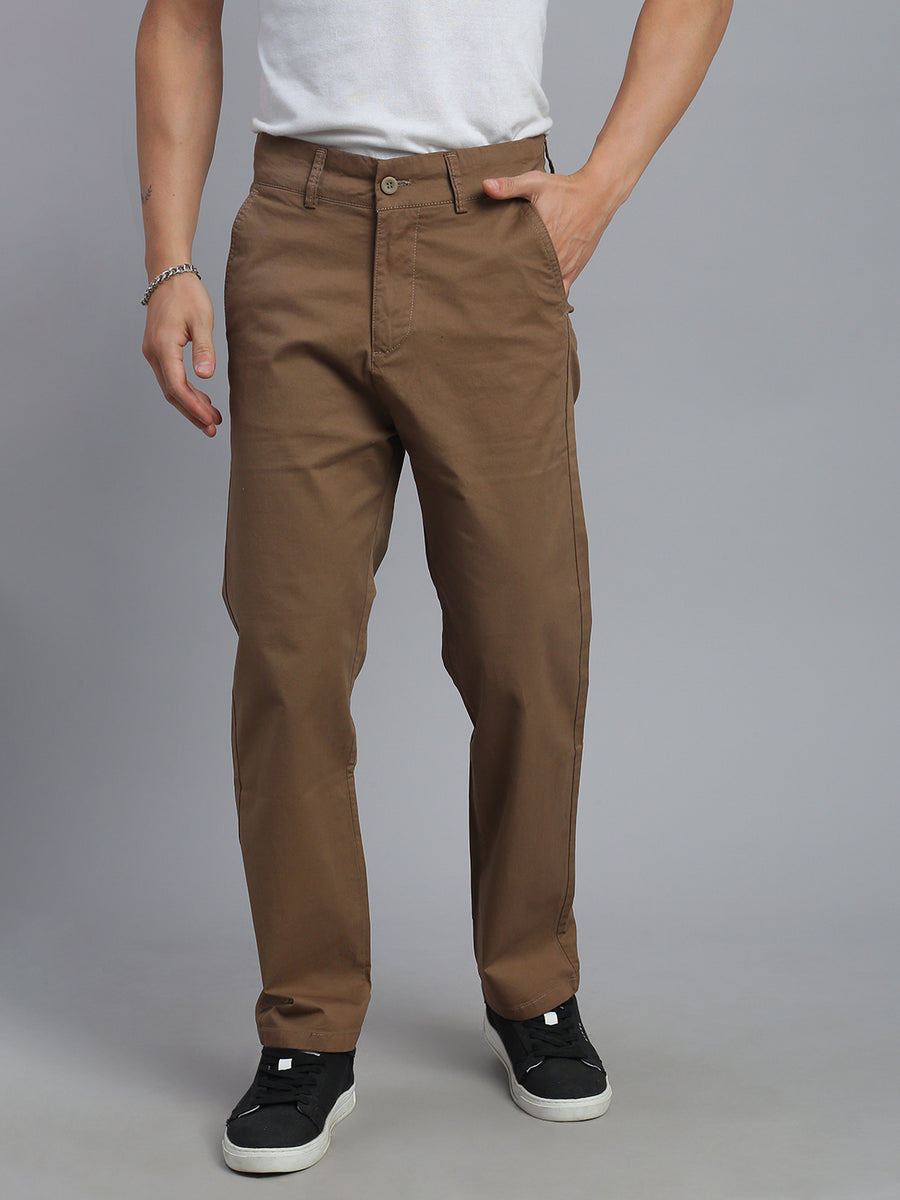 Camel Straight Fit Chinos Paint