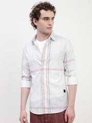 Checks Full Sleeve Slim Fit Shirt Without Pocket