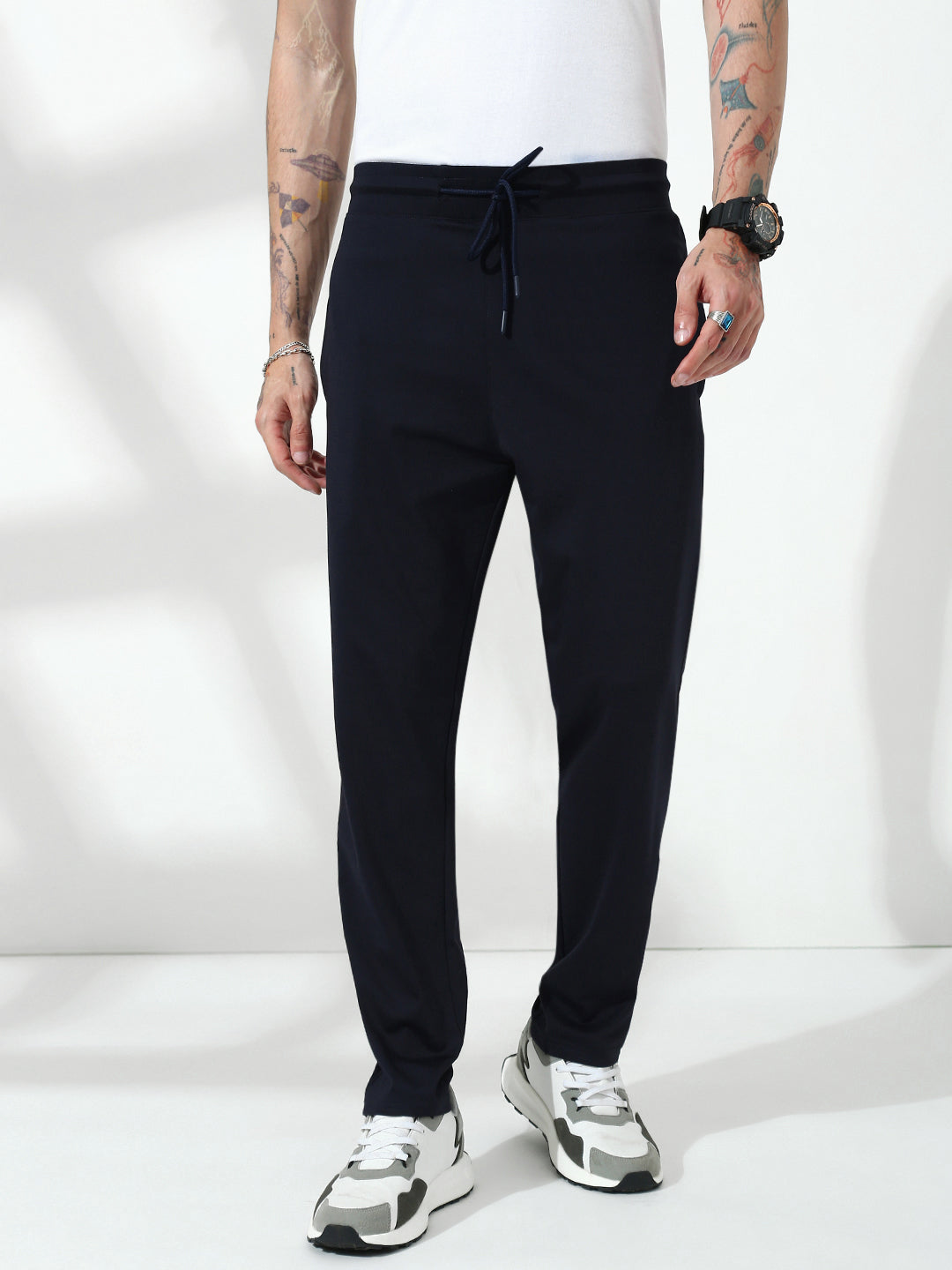 Navy Blue Cross Pocket Regular Fit Lower