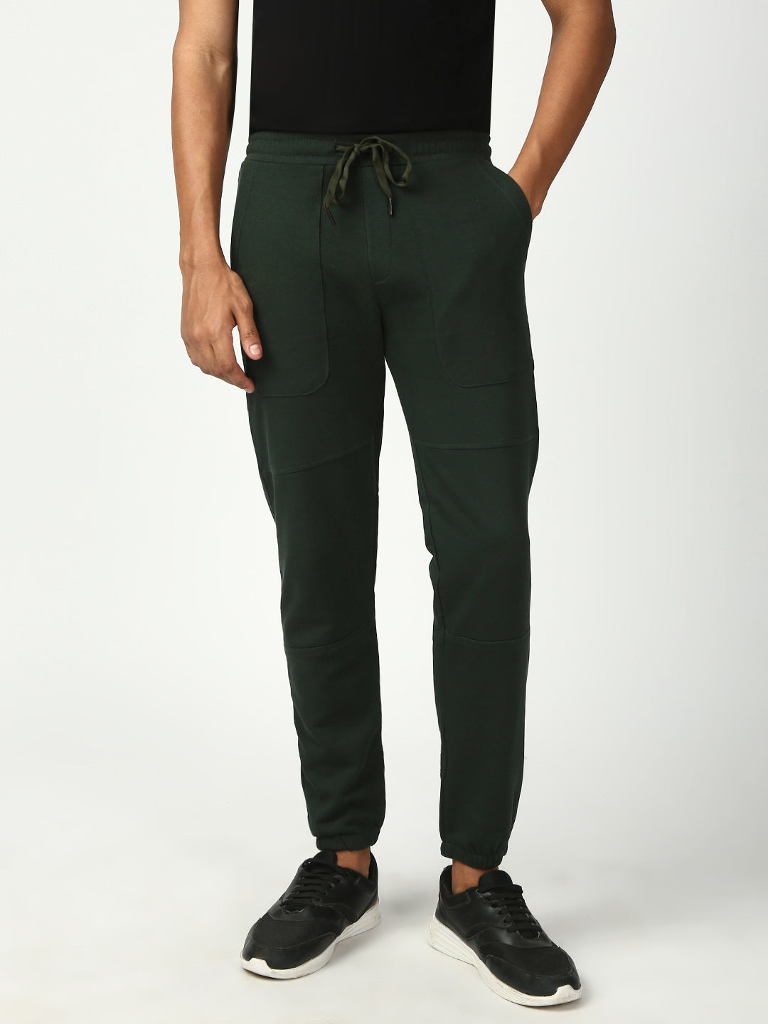 Dark Green Slim Fit Stretchable Jogger