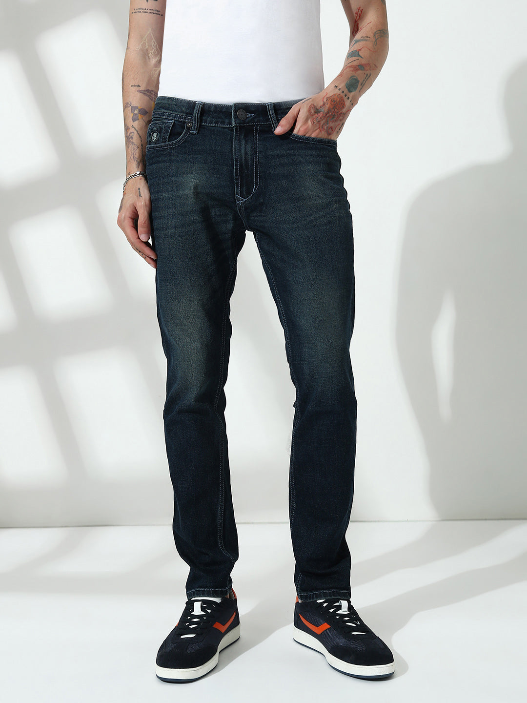 Blue Vintage  Slim Fit Stretchable Jeans