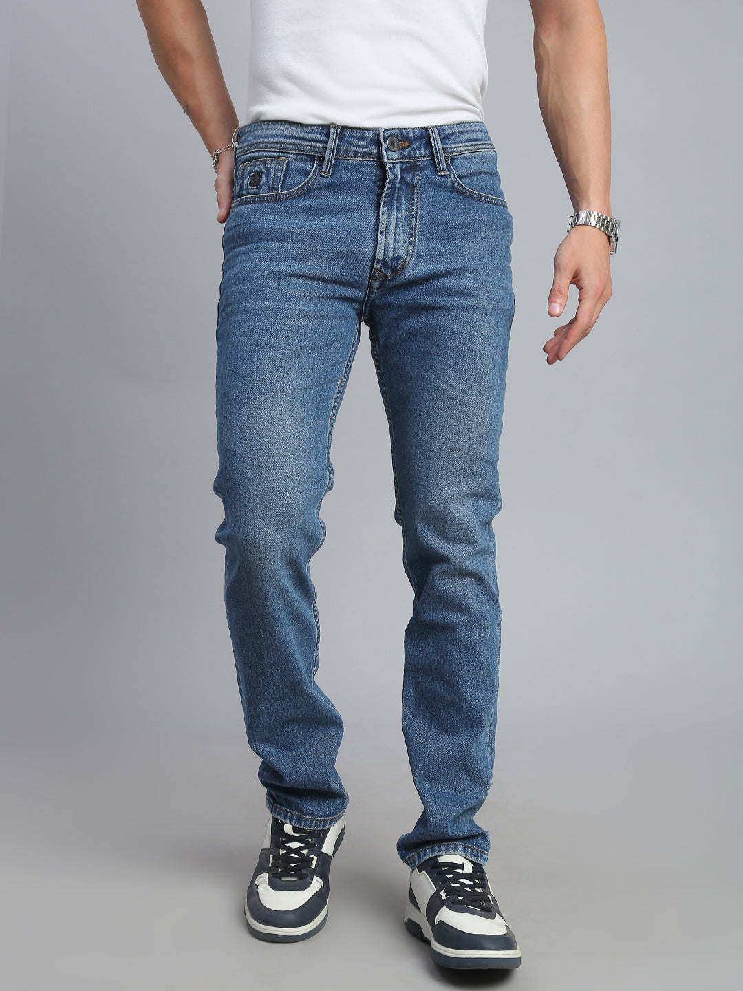 Blue Comfort Slim Fit Stretchable Jeans