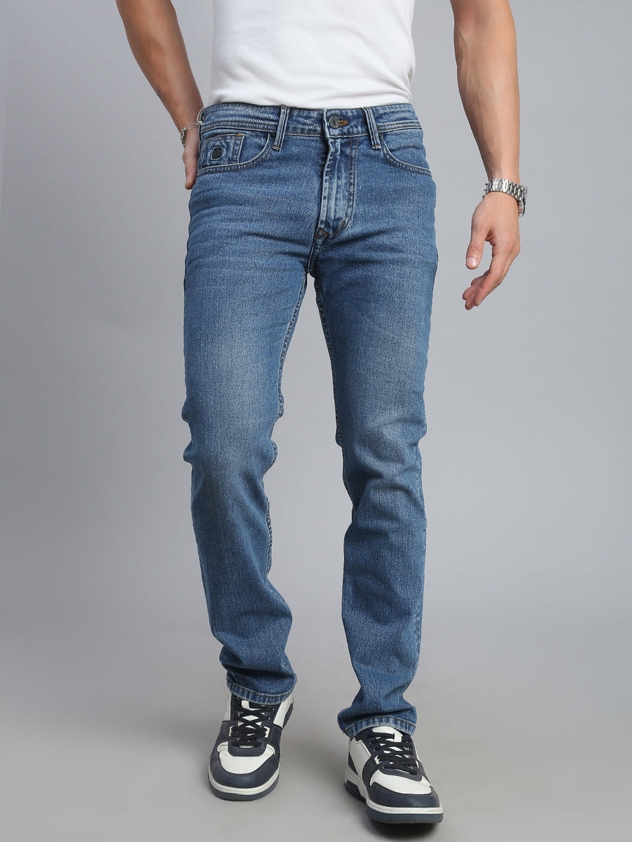 Blue Comfort Slim Fit Stretchable Jeans