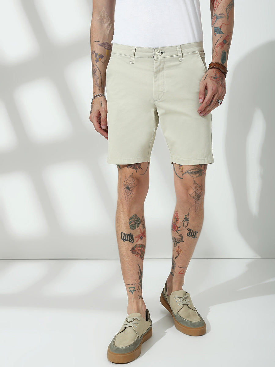 Cream Relax Fit Chinos Shorts