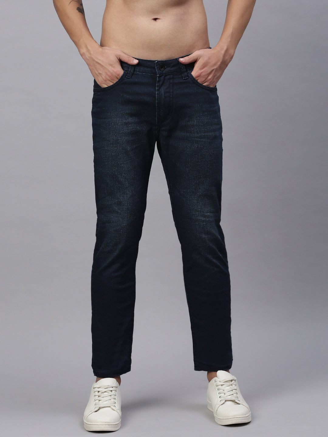 Dark Blue Straight Stretchable Jeans