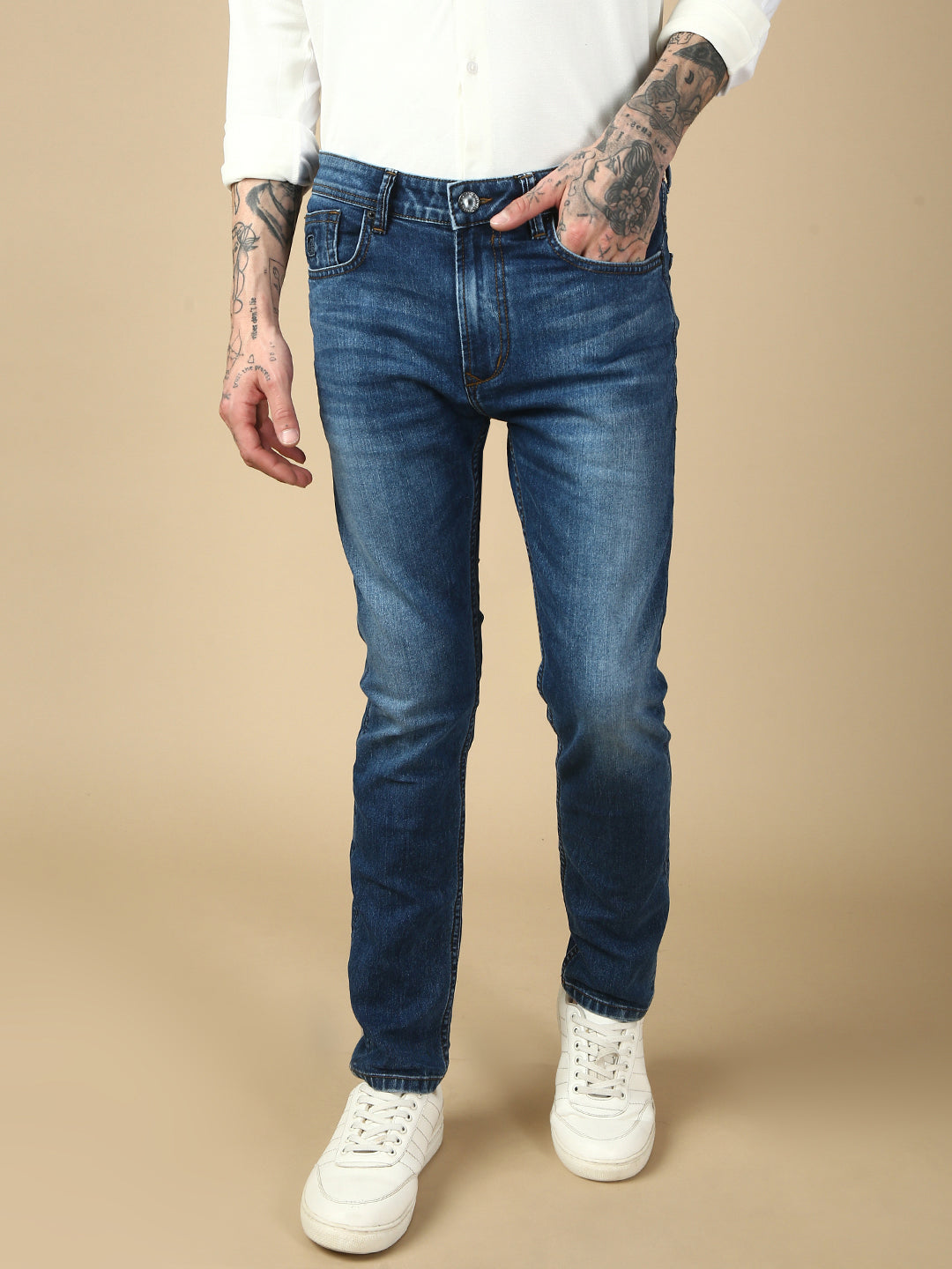Dark Blue Slim Fit Stretchable Jeans