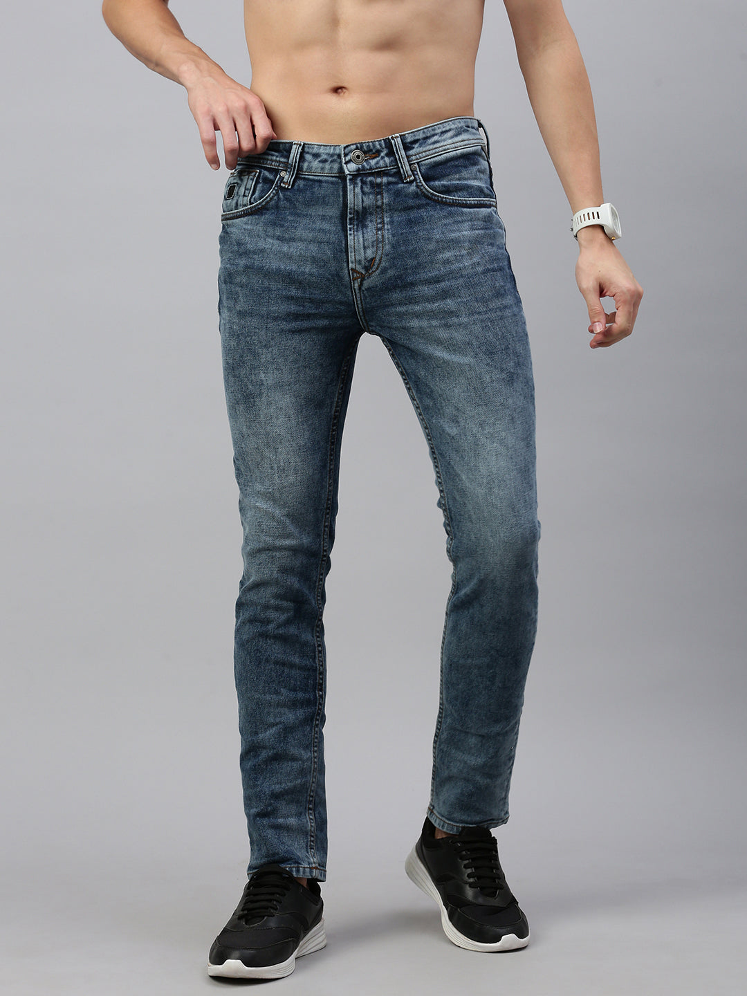 Vintage Mild Blue Slim Fit Stretchable Jeans