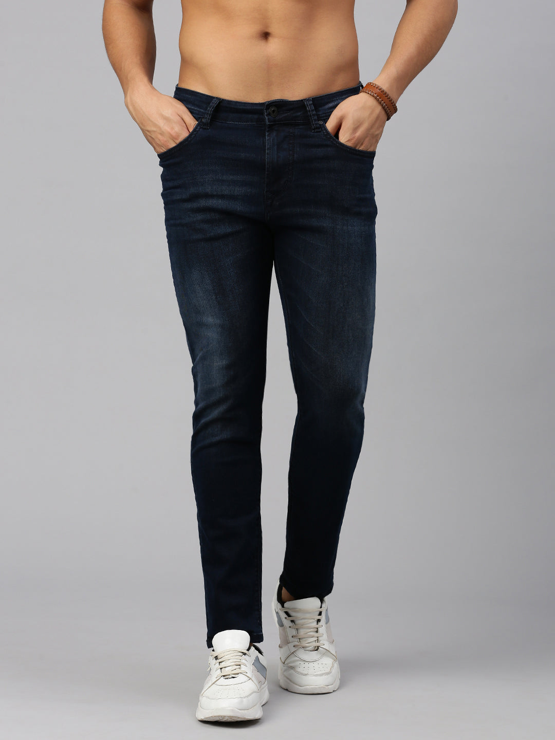 Vintage Dark Blue Washed Skinny Jeans