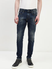 Vintage Blue Trapped Fit Stretchable Jeans