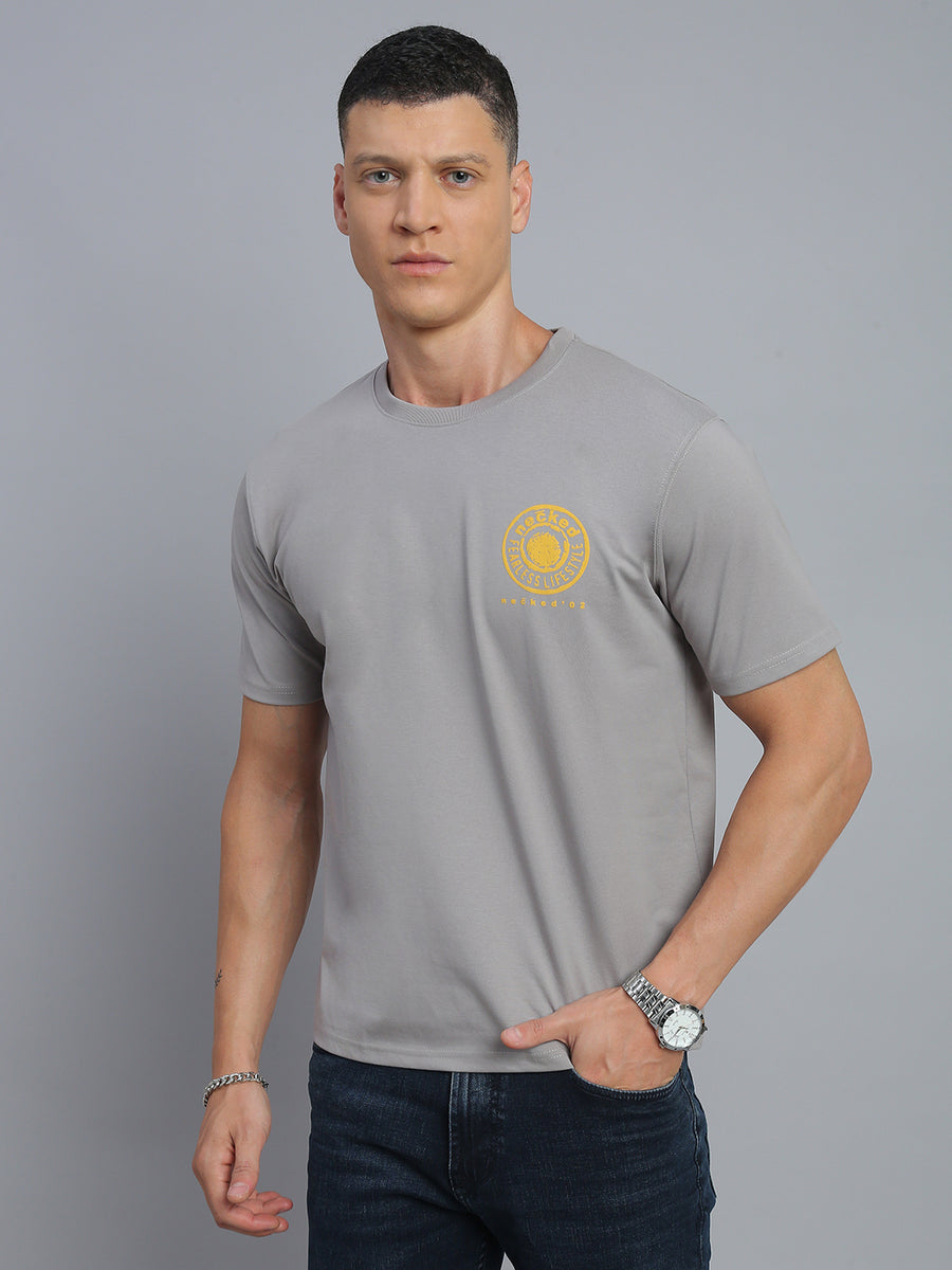 Grey Polo Cotton T-Shirt