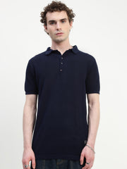 Polo See Through Navy Blue Cotton T-Shirt