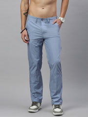 Sky Blue Straight Fit Men’s Cotton Pants