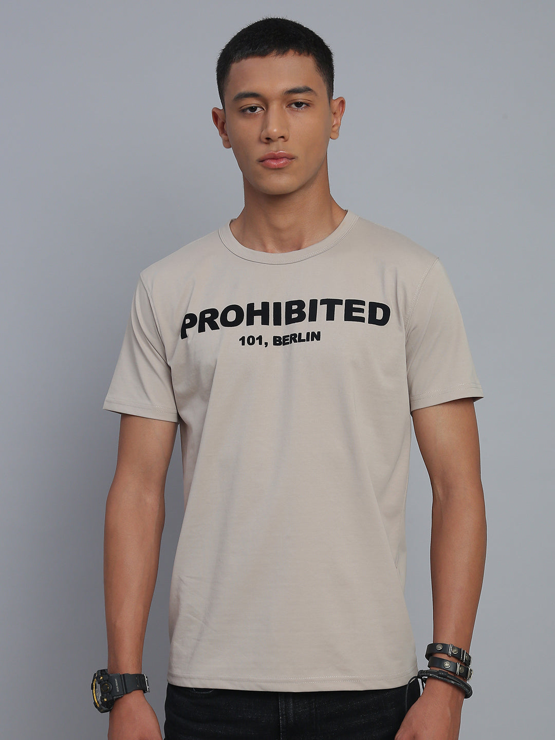 Beige Polo Cotton T-Shirt