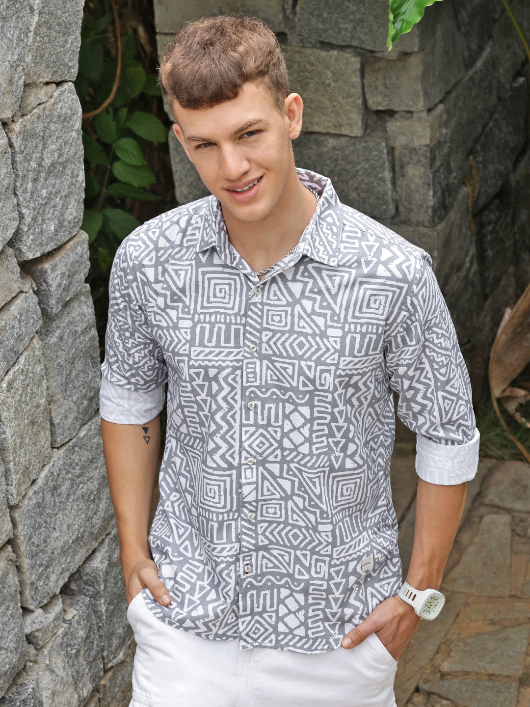 Printed Full Sleeve Shirt Without Pocket