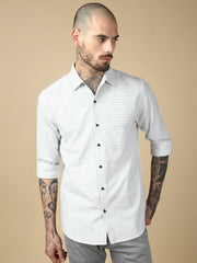 Stripe Full Sleeve Slim Shirt With Pocket
