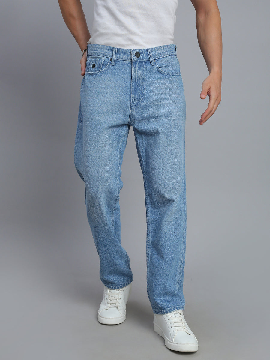 Sky Blue Straight Fit Jeans