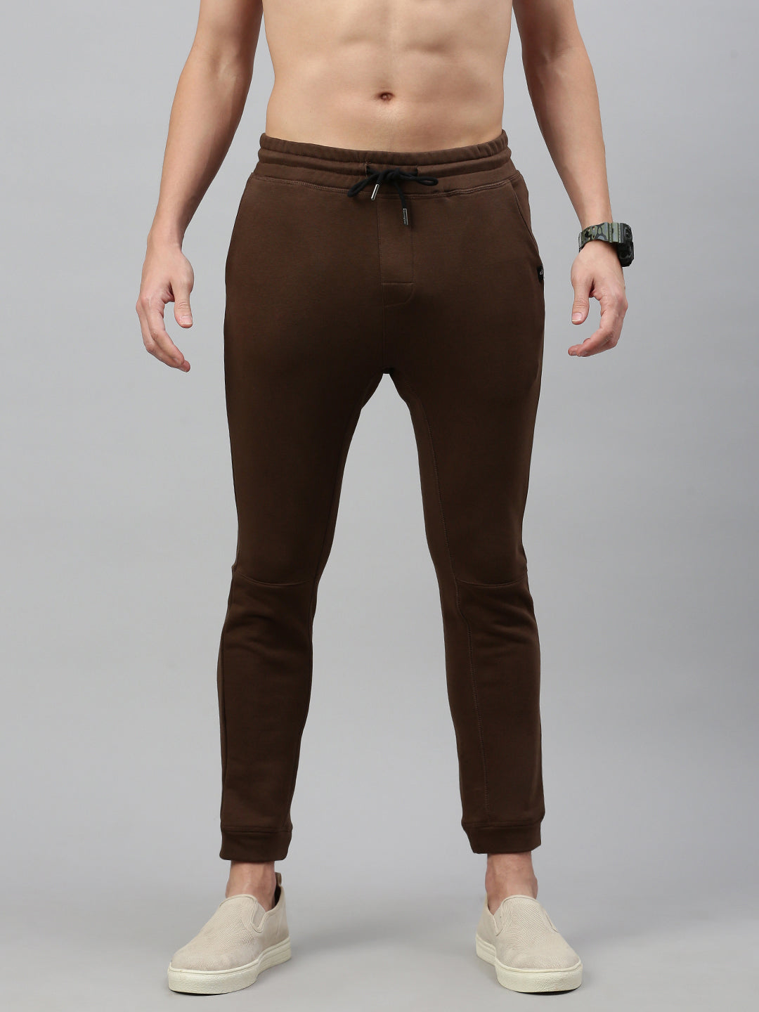 Brown Cotton Looper Men's Lower
