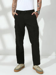 Olive Green 9 Pocket Regular Fit Cargo Paint