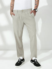 Light Belge Relax Fit Cross Pocket  Linen Pant