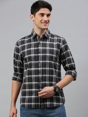 Cotton Checks Full Sleeves Shirt With Pocket