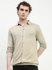 Sand Knit Cardigan Full Sleeve Relax Slim Fit Shirt Without Pocket