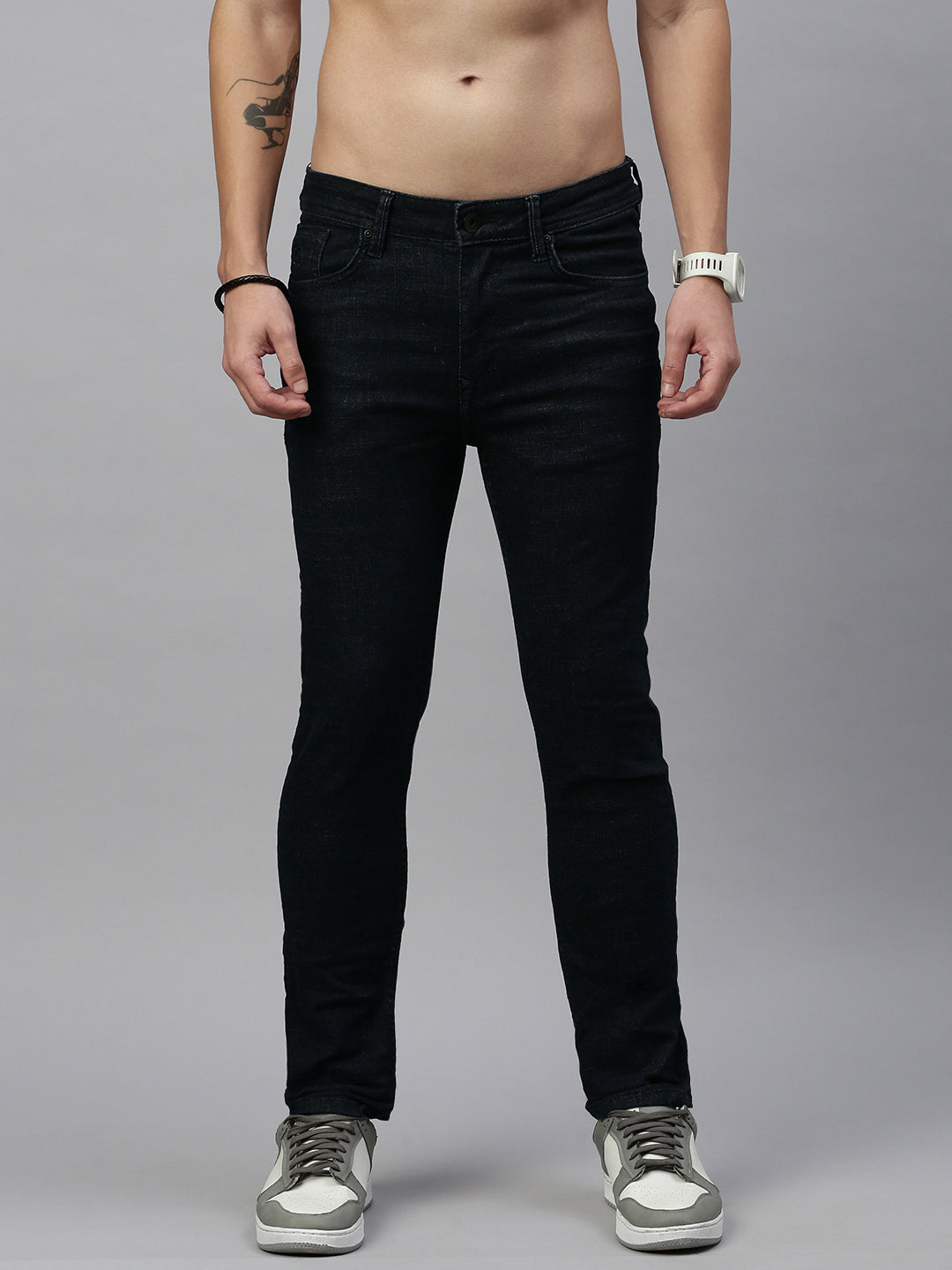 Dark Blue Straight Stretchable Jeans