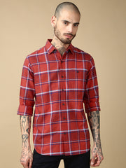 Checks Full Sleeve Relax Shirt With Pocket
