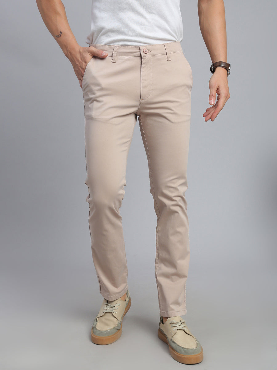 Dusty Pink Comfort Slim Fit Chinos Paint