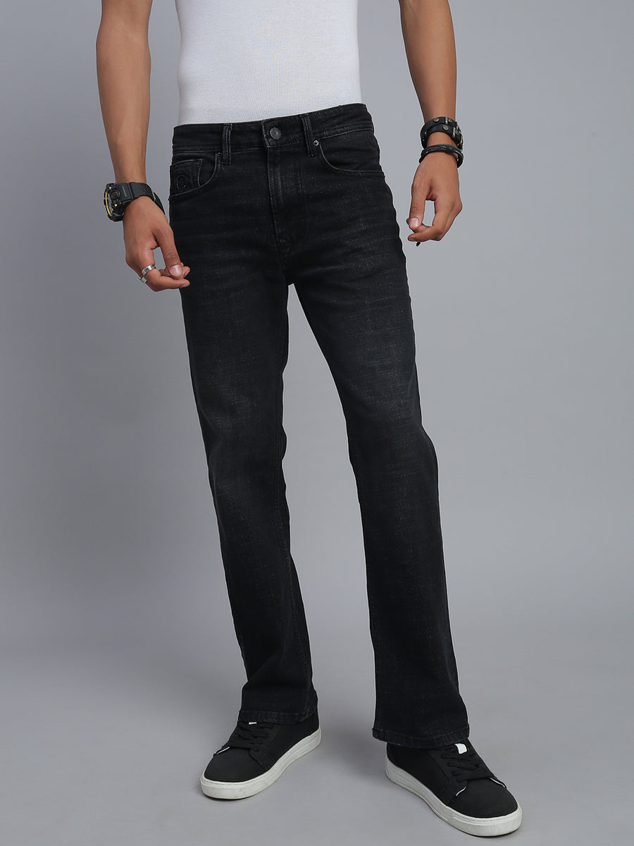 Black Boot Cut Fit Stretchable Jeans