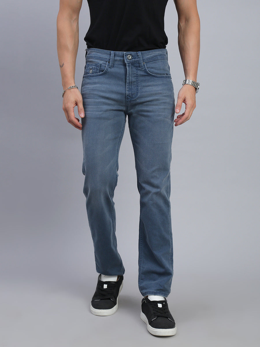 Blue Vintage Regular Straight Fit Stretchable Jeans