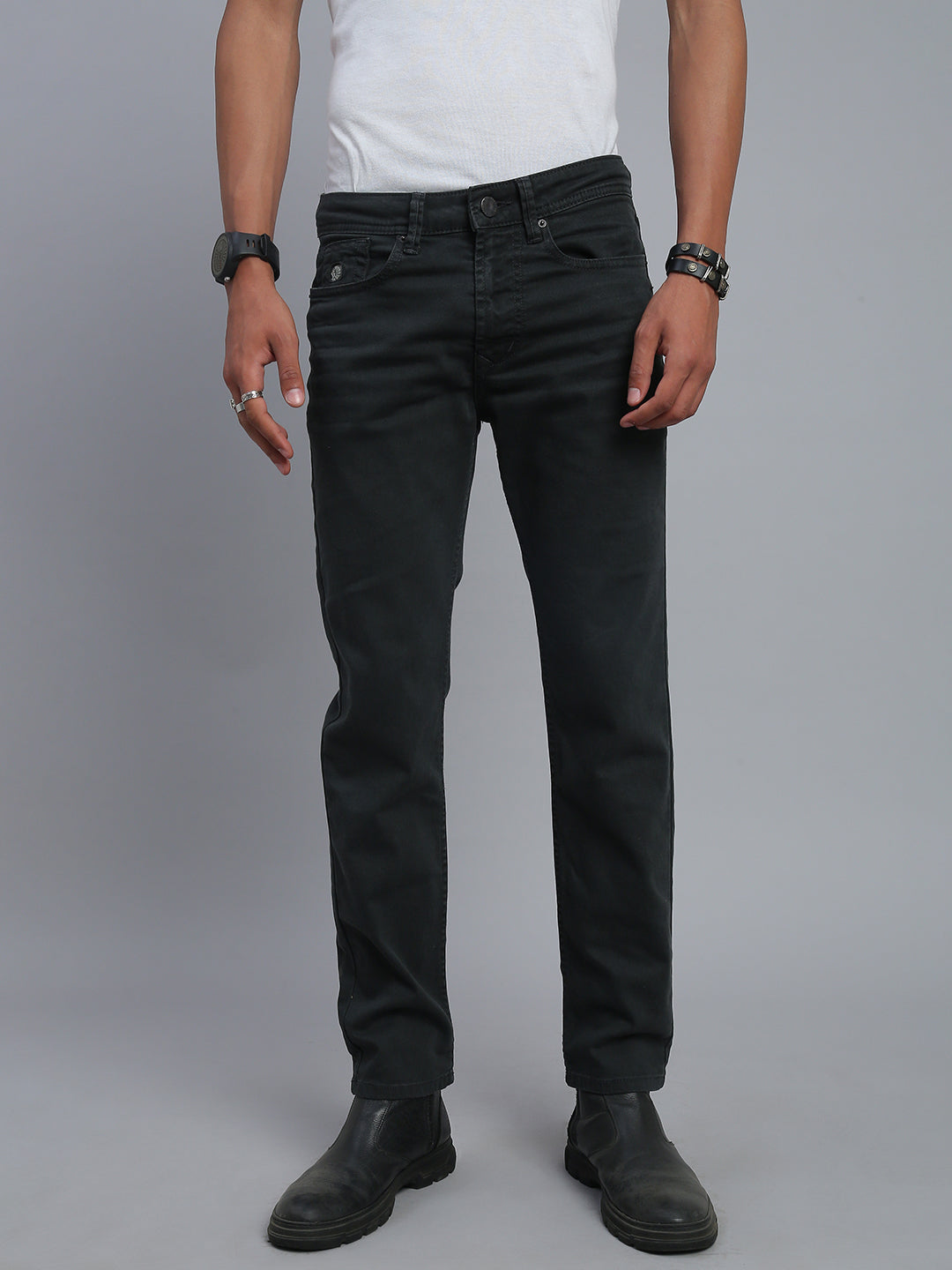 Charcoal Grey Comfort Slim Fit Stretchable Jeans