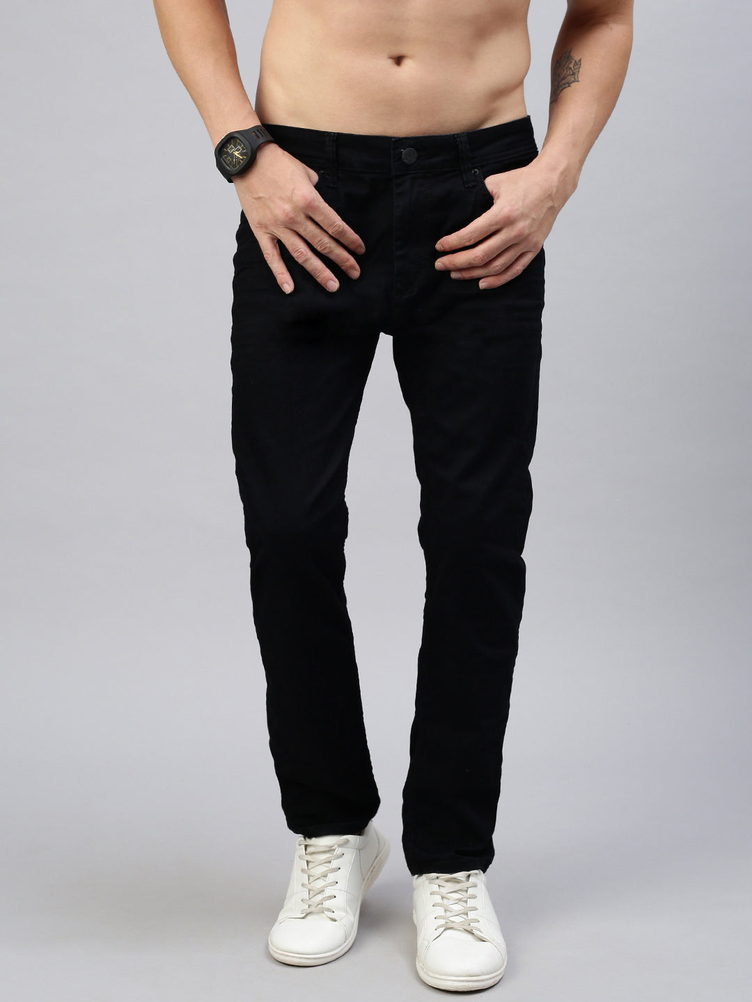 Raw Dark Blue Straight Stretchable Jeans