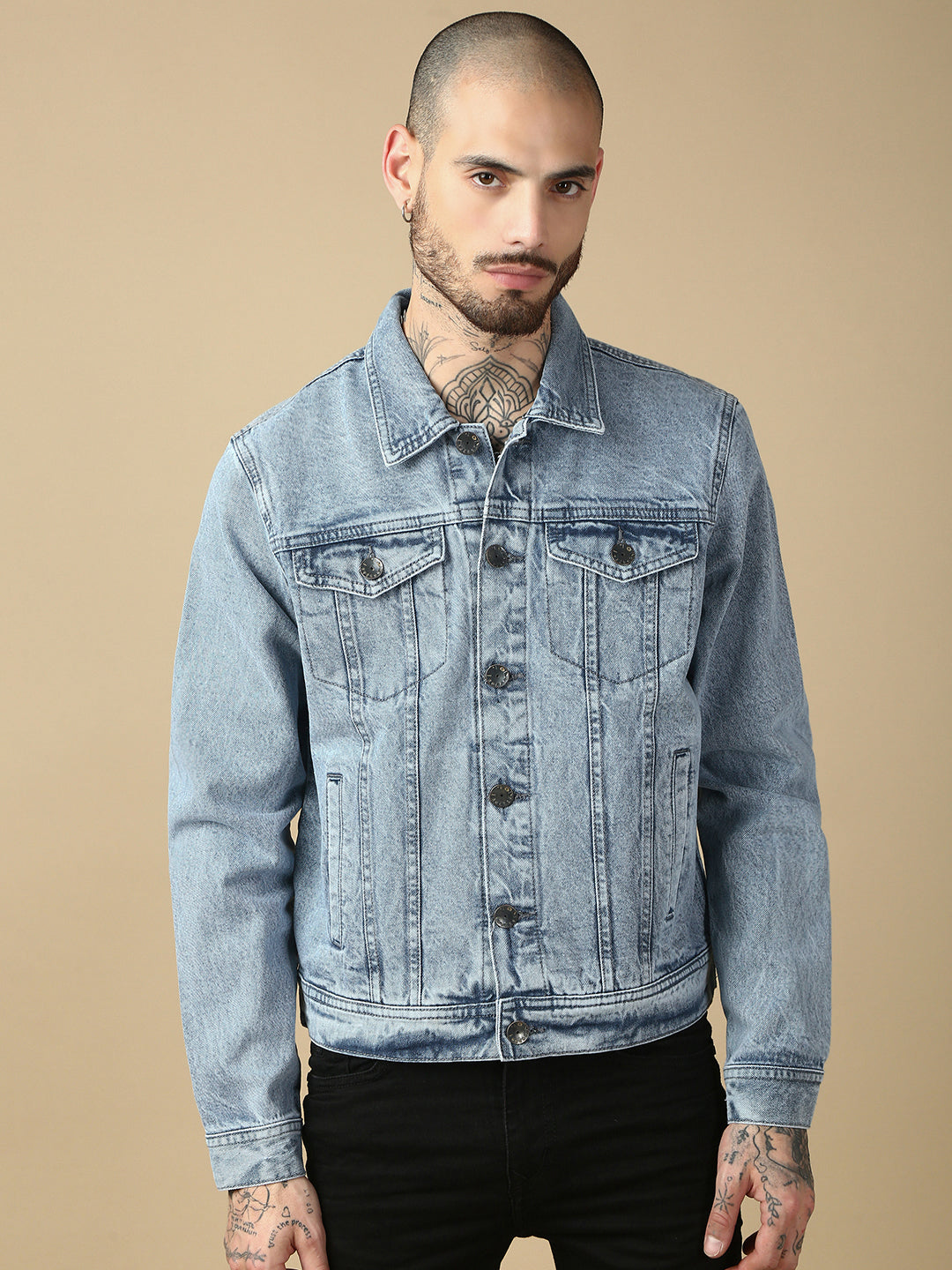 Light Blue Slim Fit Denim Jacket
