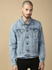 Light Blue Slim Fit Denim Jacket