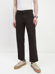 Dark Olive Straight Fit Cross Pocket Cotton Pants