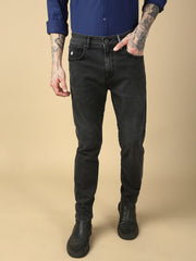 Carbon Black Selvedge Slim Straight Stretchable Jeans