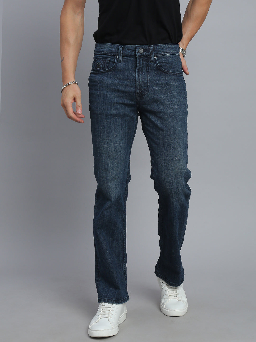 Blue Vintage Boot Cut Fit Stretchable Jeans