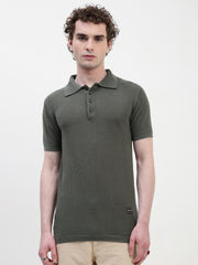 Polo See Through Olive Cotton T-Shirt