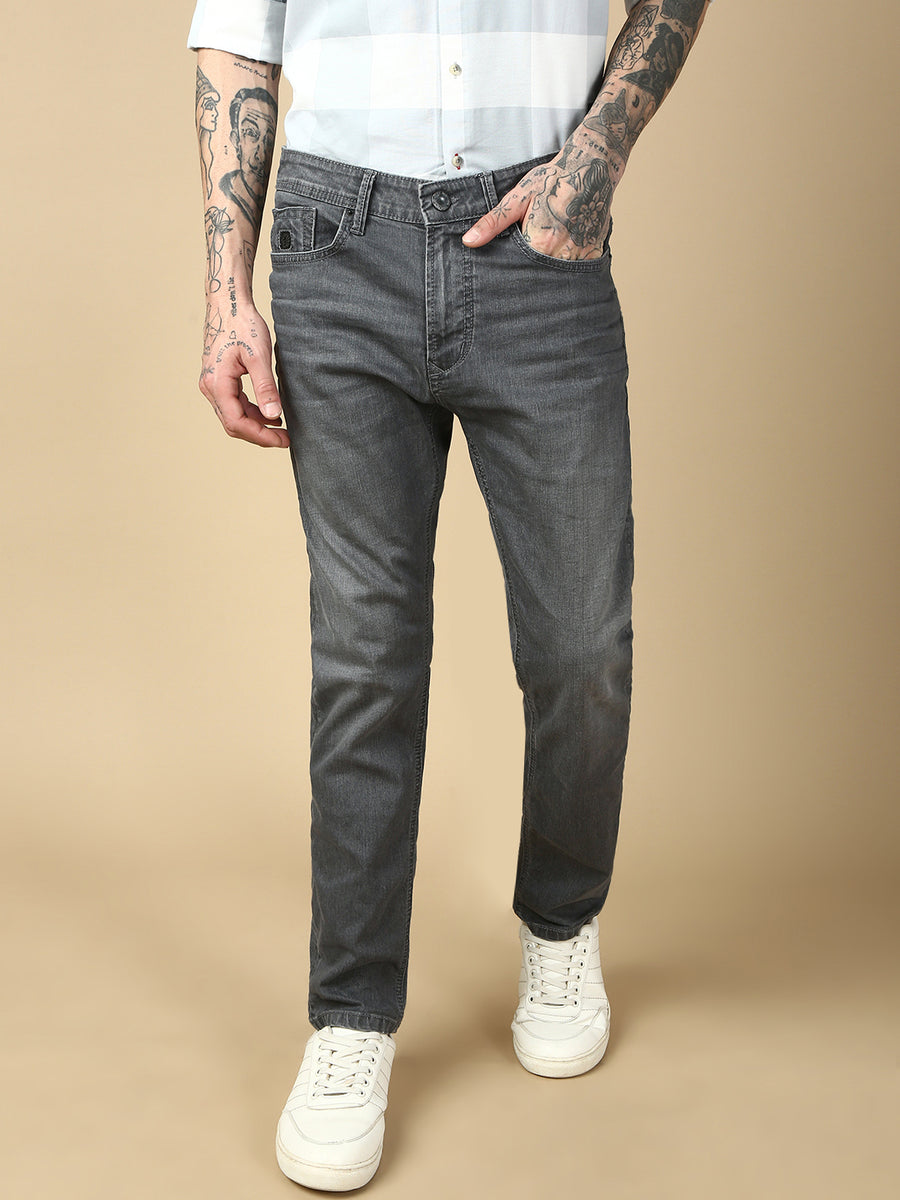 Dark Gray Slim Fit Stretchable Jeans