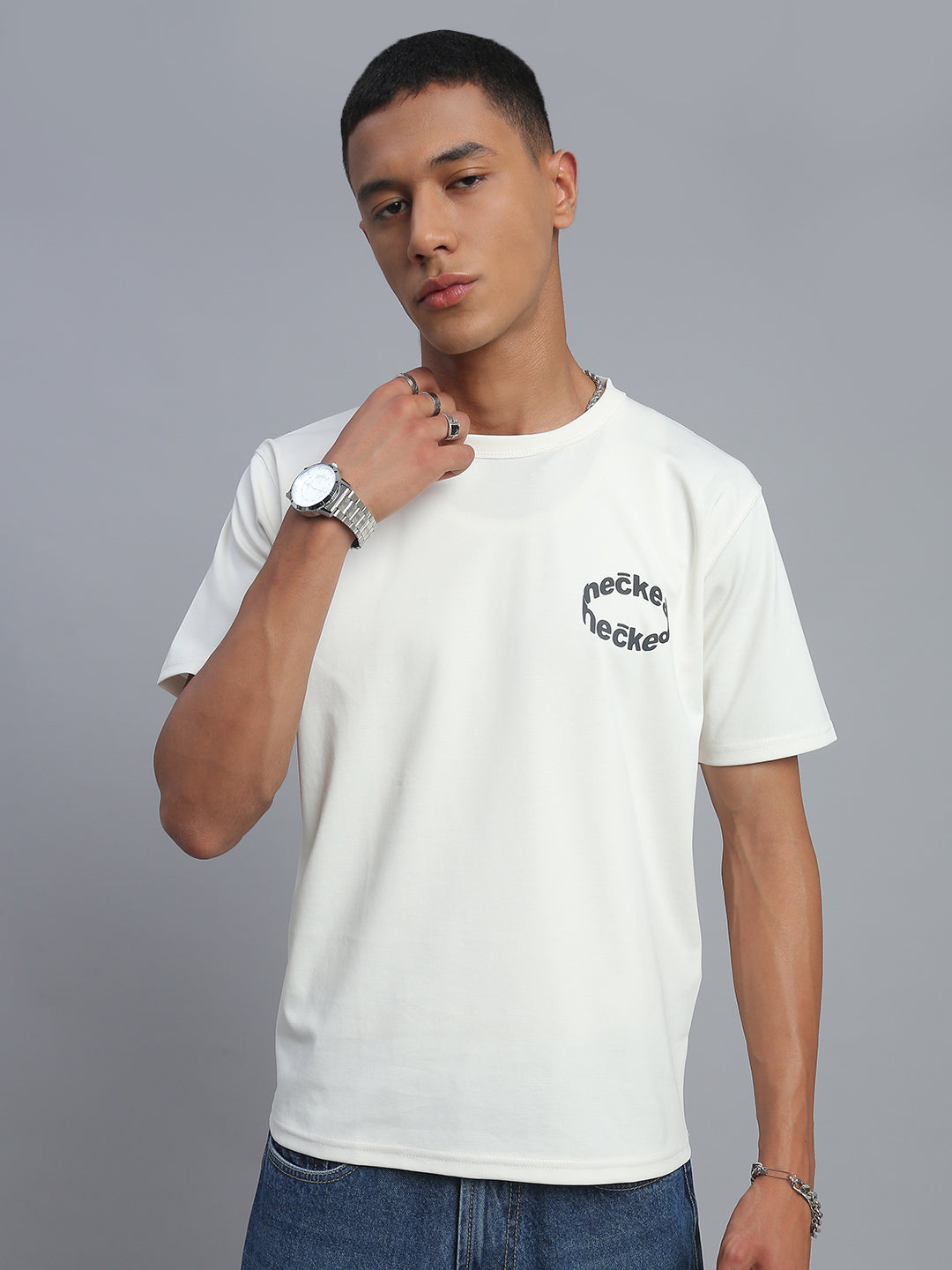 Ivory Cream Polo Cotton T-Shirt