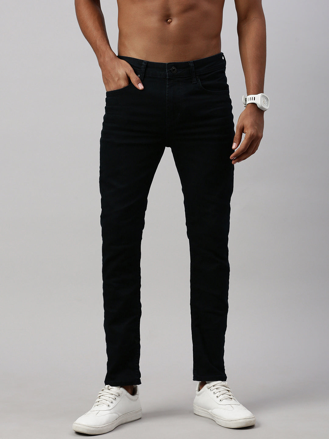 Blue Green Raw Wash Slim Fit Jeans